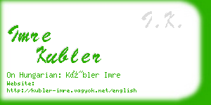 imre kubler business card